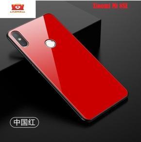 For Xiaomi Mi 8SE Luxury Shockproof TPU Bumper Back Glass Back Cover Glass Case