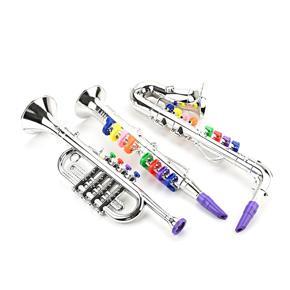 3Pcs Kids Musical Instruments Toy Clarinet,Saxophone Trumpet,Wind and Brass Musical Instruments Combo for Toddlers Play