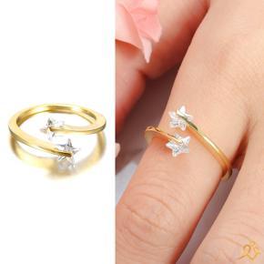 Elegante Diamond cut gold plated 18 K finger ring