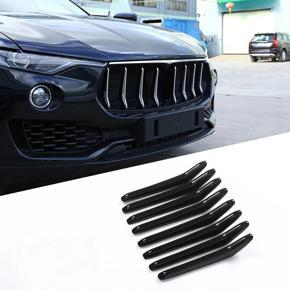 BRADOO 8Pcs Car ABS Gloss Black Front Griller Trim Car Styling Accessories for Maserati Levante 2016-2018