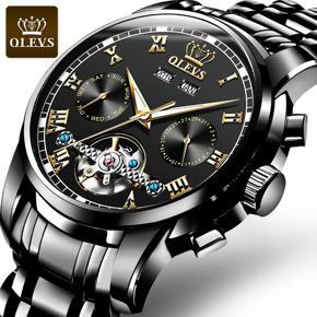 OLEVS Automatic Watch for Men  Fashion Stainless Steel Business Casual Wateproof  Mechanical Watch - 6607