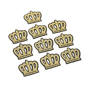 10x Crown Embroidered Patch Shading Blemishes Damage Golden DIY