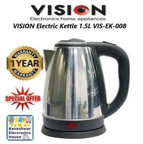 VISION Electric Kettle 1.5L VIS-EK-008 - Black and Silver