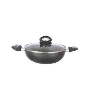 Non-Stick Korai,Pan With Glass Lid 28cm - Black Color