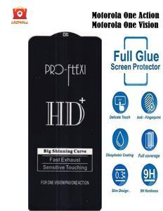 Motorola One Action Full Cover Edge-Edge Anti-Scratch Anti-Fingerprint OG Type Tempered Glass Screen Protector (Better Than 6D/11D/21D)-Black