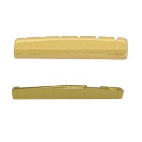 Guitar Brass Nut for Acoustic or Les Paul,Gold & Brass Gold Acoustic Guitar Bridge Saddle 72 x 3 x 6.9/7.8mm