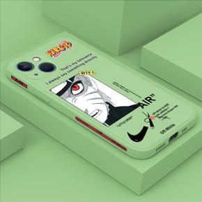 Hontinga for iPhone 13 Case Side Design New Anime Naruto for Boys Back Cover Soft Square Edge Pattern Liquid Silicone Trend Phone Cases