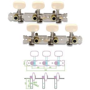 ARELENE 2X Vintage Guitar Tuning Pegs Gold Plated Machine Heads Tuning Keys Tuners Single Hole for Classical Guitar 3L 3R