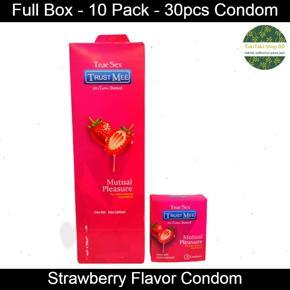 Trust Mee Condom - Strawberry Flavored Condom - Full Box (10 Pack contains 30pcs Condom)