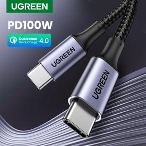 UGREEN USB C to USB C Cable 100W Fast Charge USB 2.0 Type C 5A Power Delivery Nylon Braided Charging Cord Compatible with MacBook Pro 2021 iPad Pro Samsung Galaxy S21 S20 Note 20 Dell XPS Pixel