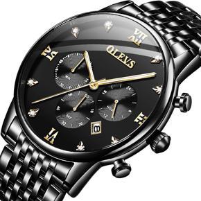 OLEVS Luxury  Men's Watch Stainless Steel Strap Quartz Watch Casual Chronograph Luminous Waterproof Watch for Men - 2868