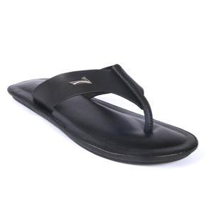 Black Artificial Leather Sandal for Men