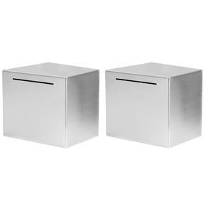 ARELENE 2X Safe Piggy Bank Made of Stainless Steel,Safe Box Money Savings Bank