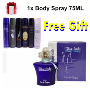 Blue Lady Perfume plus Any Body Spray for Women - 75ml (Buy one Get One Free)