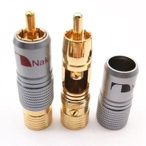 XHHDQES Hifi 10mm Gold Plated RCA Plug Locking Non Solder Plug RCA Coaxial Connector Socket Adapter 16Pcs