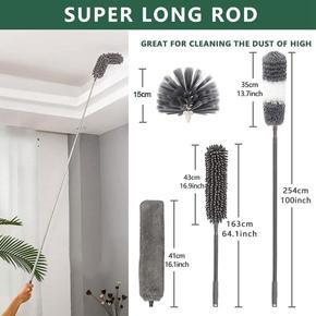 Telescopic Microfibre Duster, Bendable Duster, Groove space Brush, Feather Duster Kit, Effortlessly Removes Dust