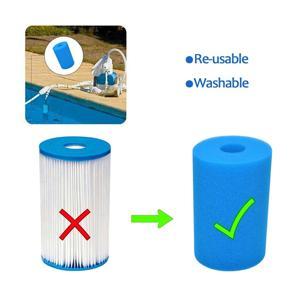 XHHDQES Type B Washable Pool Sponge Filter, Reusable Swimming Cartridge Foam Filter for Compatible with In-Tex Type B (2 Pcs)