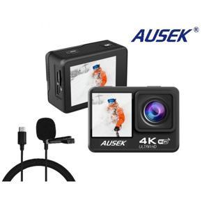 Ausek Q60 4K Ultra HD Touch Dual Screen selfie-time action camera With Extranal microphone