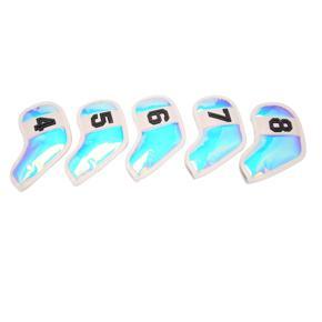 10Pcs/Set Embroidery Number Golf Iron Headcover TPU Protective Cover 4-9,P,S,A,X Club Head Cover Cue Cap Case,B