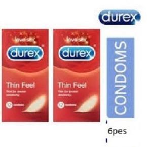 Durex Thin Feel Condoms 3 in 2 pack