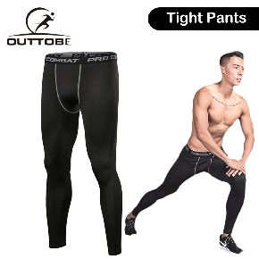 Outtobe Compression Tights Pants Cool-Dry Sports Tights Pants Running Leggings Gym Quick-drying Fit Training Jogging Pants Men XL