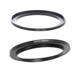 BRADOO- 2 Pcs Black Camera Parts Lens Filter Step Up Ring Adapter for Camera, 62Mm-72Mm & 52Mm-62Mm