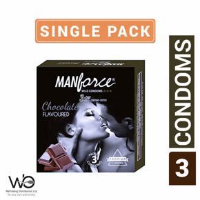 Manforce Chocolate Flavour Super Condoms Single Pack - 3x1= 3pcs