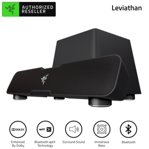 RAZER Leviathan The All-In-One Desktop Bluetooth Soundbar with Subwoofer Single Speaker Design (Black)