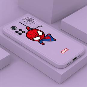 Hontinga for Xiaomi Poco X4 Pro 5G Back Cover Cartoon Spiderman Cases Square Edge Liquid Silicone Phone Case