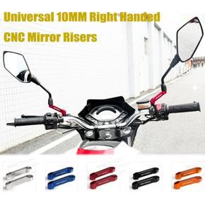 MOTOWOLF Pair 10MM CNC Motorcycle Bike Mirror Risers Extender Adapter Adaptor Mounts Red -