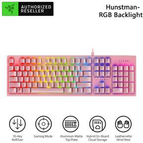 Razer Huntsman Mechanical Keyboard Gaming Opto-Mechanical Switch 104 Keys RGB Backlight Wired Keyboard Pink