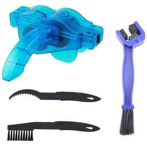 Bike Chain Scrubber, 4-Piece Portable Mountain Bike Chain Washer Cleaner Tool Quick Bicycle Clean Brush Kit for Cycling Bike, Road Bike, Mountain Bikes