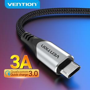 Vention 3A Reversible Micro USB Cable Nylon Fast Charging for Samsung Xmi HTC LG USB Charger Data Cable Mobile Phone Cable