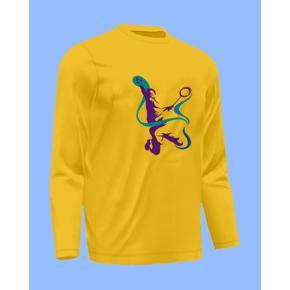 Badminton 6 Yellow  long Sleeve T-Shirt For Men