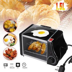 1.5L Toaster Bread Electric Oven Four Wide Appliances Slots Bagel Burger Buns Kitchen Roaster -