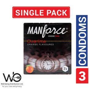 Manforce - Overtime Orange Flavored Condom - Single Pack - 3x1=3pcs Condom