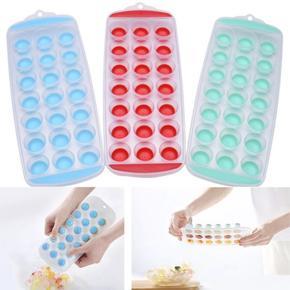 Food Grade Silicone Ice Cream Tools Cube Tray With Lid 21 Grids Ice Cube Tray Mold