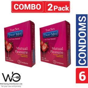 Trust Mee - Strawberry Flavor Condoms For Mutual Pleasure - Combo of 2 Pack - 3x2=6pcs