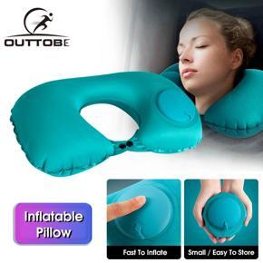 Outtobe Inflatable Pillow Foldable Travel Inflatable Pillow for Camping Sleep Cushion Camp Gears Portable Neck Pillow for Travelling for Hiking Beach Car Plane Head Rest