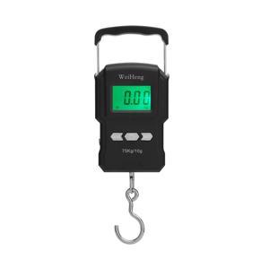 GMTOP 75Kg/10g Electronic Backlight Weighing Scale Portable Digital Fishing Postal Hanging Hook Scale with Measuring Tape