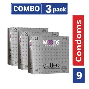 Moods Dotted Condom 3*3 Pack- 9 Pcs Condoms
