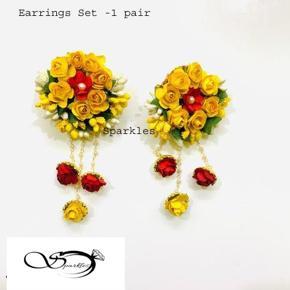 Artificial Flower Earrings Set For Girls -2 pc