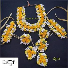 Artificial Flower Jewellery Set 6 pcs set For Women