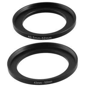 BRADOO- 2PCS Replacement Metal Filter Step Up Ring Adapter for Camera, 40.5mm-52mm & 43mm-52mm