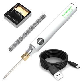 HANDSKIT USB Charging Soldering Iron 5V 8W Adjustable Temperature Electric Soldering Iron Kit with Soldering Stand Solderng Wire