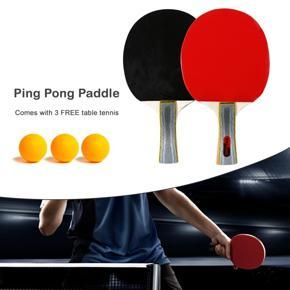 Outtobe Ping Pong Paddle Set - Table Tennis Racket with 2 Bats and 2 Ping Pong Balls and Table Tennis Paddle Case with Sponge Anti-collision Edging & Double-sided Reverse Adhesive