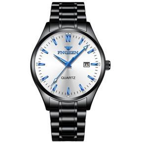 FNGEEN Men's Fashion Casual Watch Luminous Calendar Waterproof Stainless Steel Strap Simple Dials Date Quartz Watch 2111