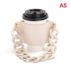 Chain Portable Coffee Cup Holder Hanging Portable Cup Paper Cup Leather Case Podazz