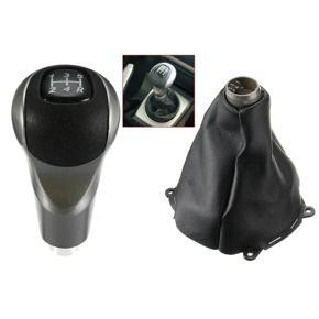 Car Manual Leather Gear Shifting Dust Boot with Shift Head, 5 Speed Gear Shift Knob Manual Shift Ball Stick