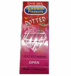 Woltra Extrem Pleasure Dotted strawberry Flavour condom 12 packet 36 piece